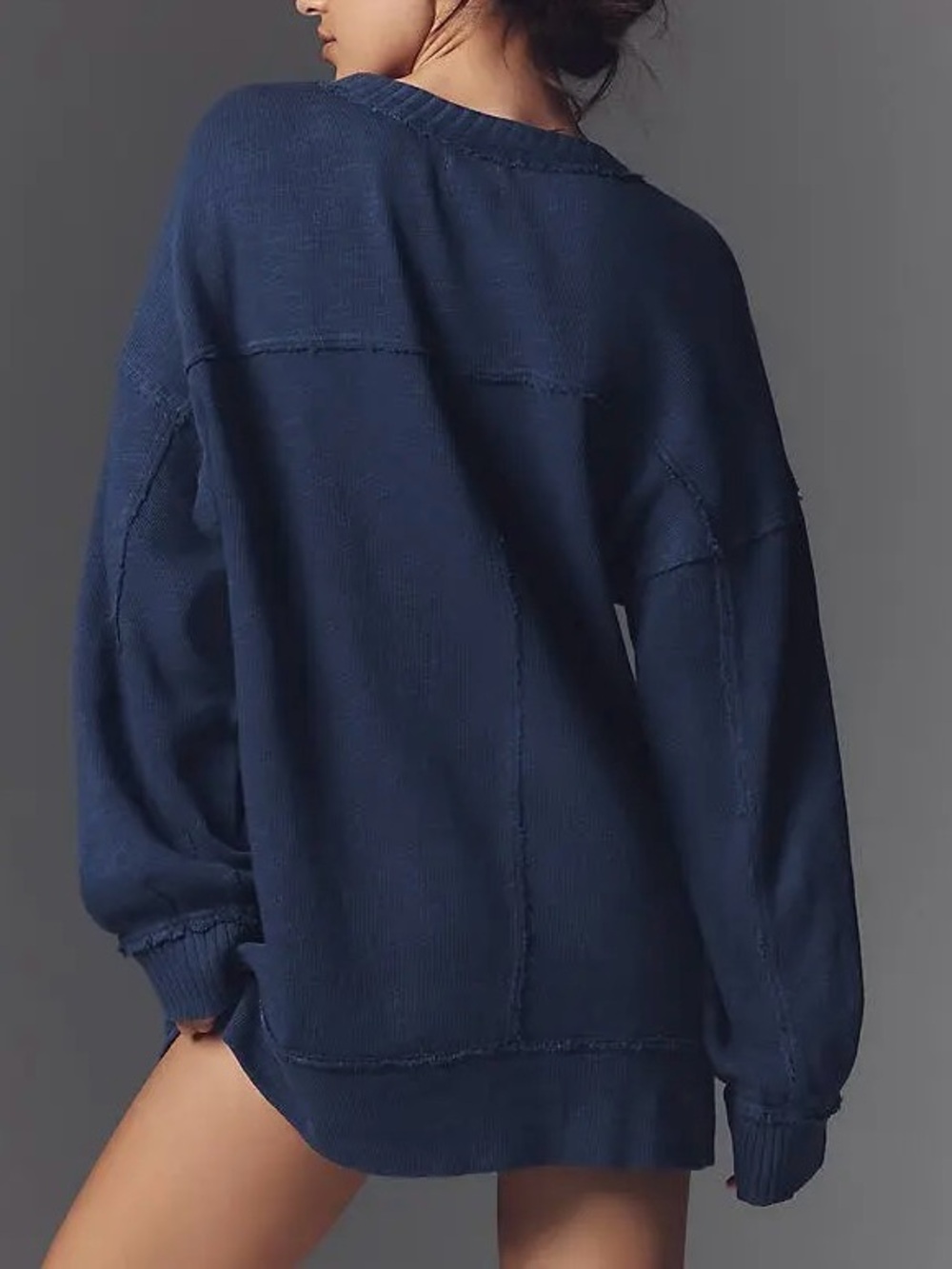 Anthropologie Pilcro Oversized Sweatshirt in Navy | XL | GUC - Picture 3 of 13